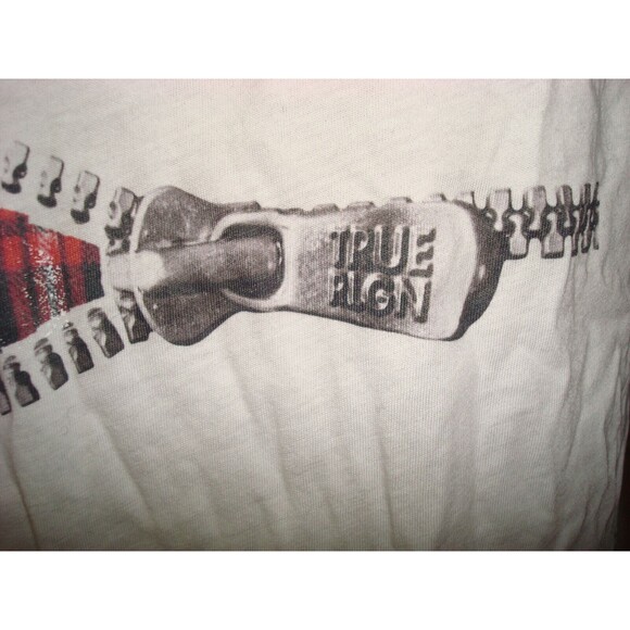 New Womens Designer True Religion Jeans Raglan USA Tee Shirt Top Logo M White NW - Picture 2 of 4